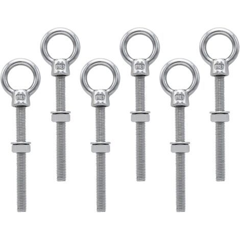 Pr Ersandy – Boulons à œil M8 x 80 mm – Acier inoxydable 304 – Long filetage pour fixation sécurisée – Lot de 6 pièces (1/5)