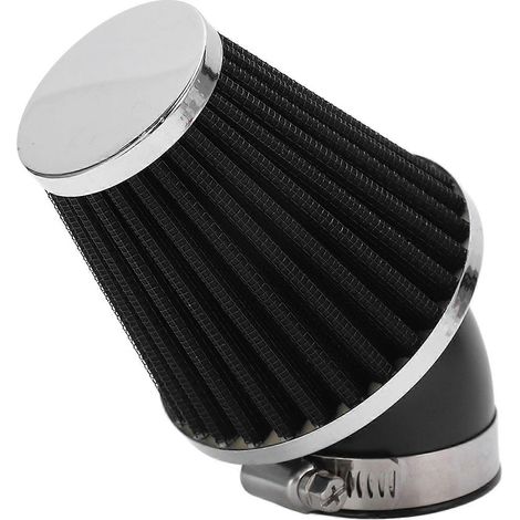 Filtre à air coudé à 45°, conique, diamètre intérieur 48 mm, pour moto, quad, pit bike, minibike, noir (1/5)