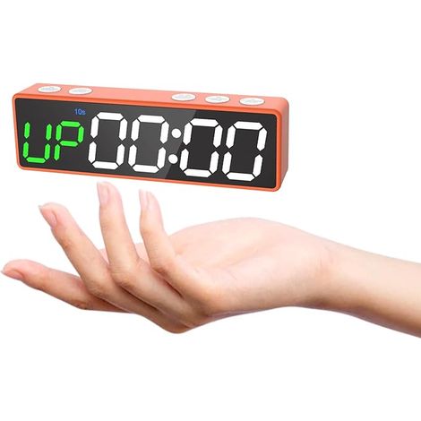 Minuteur Fitness, Portable Horloge Gym Timer, Aimant Puissant, Intervall Timer avec Batterie, Horloge Murale Numerique 12/24H Compte à Rebours/Chronomètre pour la Home/Gym/Jeu de Société (1/4)