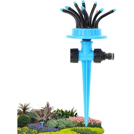 Aspersor de jardín multidireccional de 360 grados, rociador de riego para césped completo con brazo giratorio, sistema de riego para techos con forma (1/5)