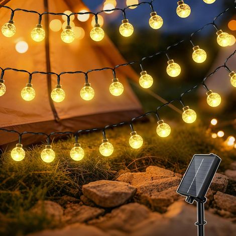 Solar String Lights Outdoor, 10M 100 LED Solar String Lights, IP65-8 Modes Waterproof Weatherproof Fairy Lights for Balcony, Garden, Patio, Gazebo, Camping, Warm White (1/5)