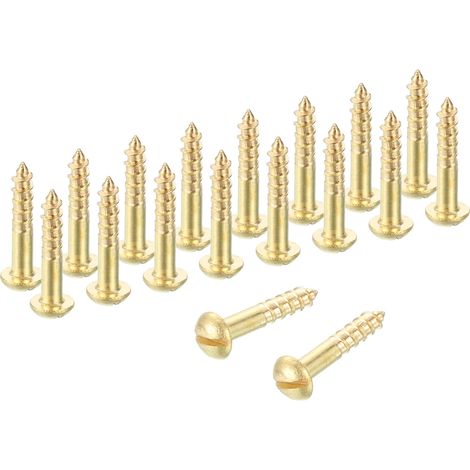 Lot De 58 Vis À Bois M2 x 10mm Laiton À Fente Tête Ronde (1/5)