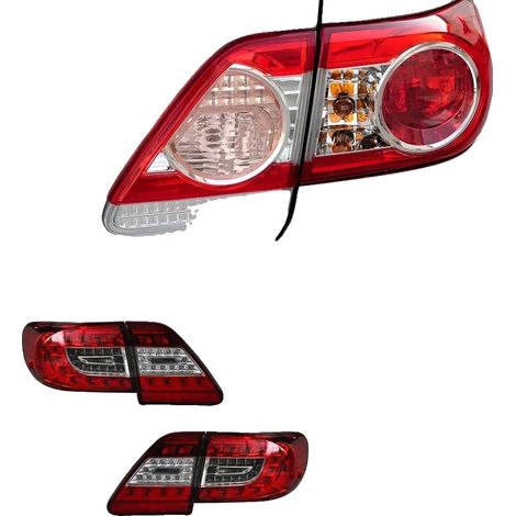 Conjunto de luces traseras, actualización LED, intermitente dinámico, compatible con Toyota Corolla 2011-2013, rojo y blanco, un juego. (1/2)