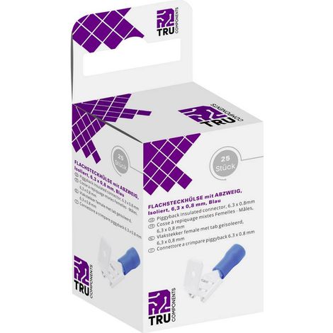 TRU COMPONENTS T1904C047 Assortimento prese piatte con linguetta angolata Larghezza spina: 6.30 mm Spessore spina: 0.80 (1/2)