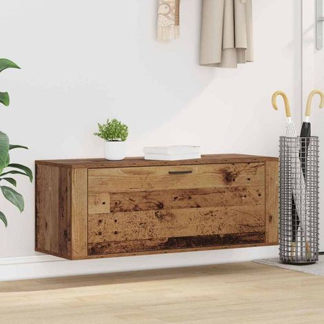 Schuhschrank mit Regal Altholz 100 x 35 x 38 cm Holzwerkstoff