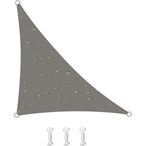 Voile d'ombrage, bloque efficacement les rayons UV, tissu Oxford, convient aux terrasses, balcons, jardins, 334,3 mètres (gris) (1/5)