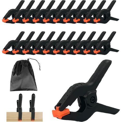 20 Pinces à ressort, Nylon robuste, Mâchoires mobiles, Coussin PVC, Pour photographie et bricolage (1/5)