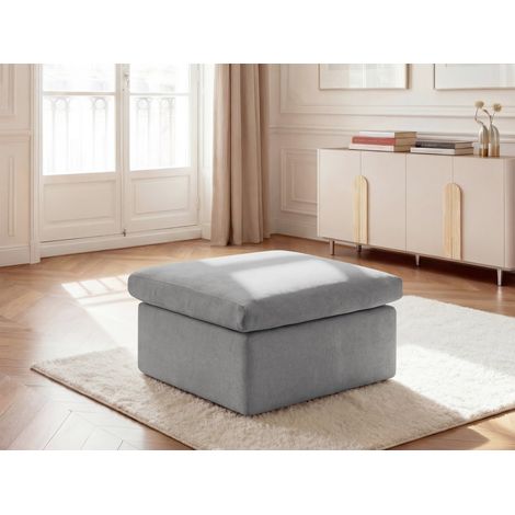 BOBOCHIC - Pouf ENORE tissu lisse   Gris clair