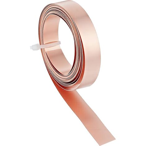 Rouleau de feuille en laiton rouge de 3 m - Épaisseur : 0,2 mm - Pour travaux manuels, bijoux, projets de bricolage, modèles électriques, réparations à la terre (1/5)