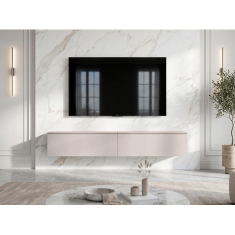 AX LIVING Barvo 2x100 cm TV Kommode Lowboard Beige Kaschmir Hängend