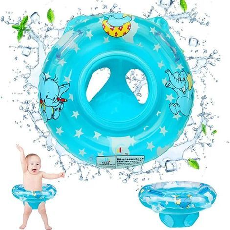 Bouée Piscine, Bouée Bébé, Bouée Enfant, Bouée Gonflable, Convient aux bébés de plus de 6 mois, Bébé Siège De Piscine, Bague De Natation Flottante, Jouets aquatiques pour la plage ou la piscine (Bleu) (1/5)