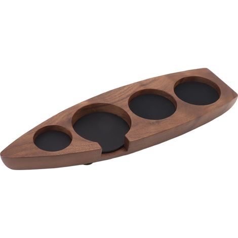 Support à café en forme de bateau, distributeur de café en bois de noyer, station idéale pour café, restaurant, bar et cuisine familiale (53 mm). (1/5)