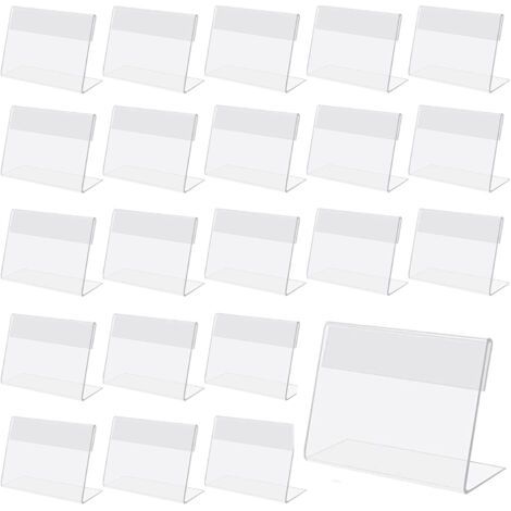 Etiquette, 30 porte-étiquettes de prix en acrylique, panneaux de bureau en acrylique, petit, porte-étiquette en acrylique 8 x 5 cm, porte-étiquette de prix transparent, adapté aux bureaux, magasins, s (1/5)