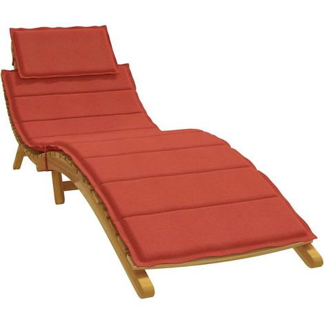 Sonnenliegen-Auflage Melange Rot 186x58x4 cm Stoff (1/5)