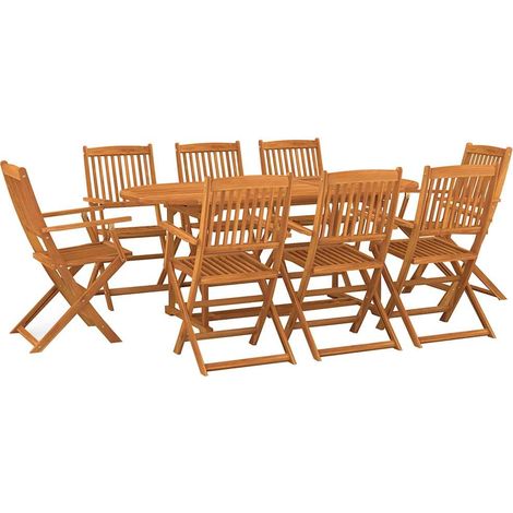 Maison Exclusive - Juego comedor de jardín 9 pzas madera maciza a (1/5)