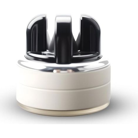 Couteaux avec Succion - Aiguiseur en PET, Acier Inoxydable et Céramique pour Couteaux de Cuisine et Ciseaux (Blanc + Noir) (1/5)