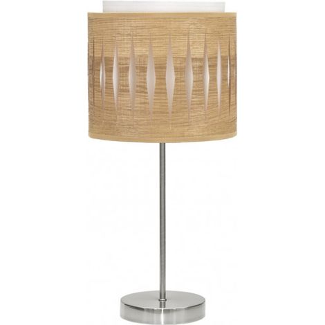 Lampe de table abrila alexandra nickel 42 cm métal textile