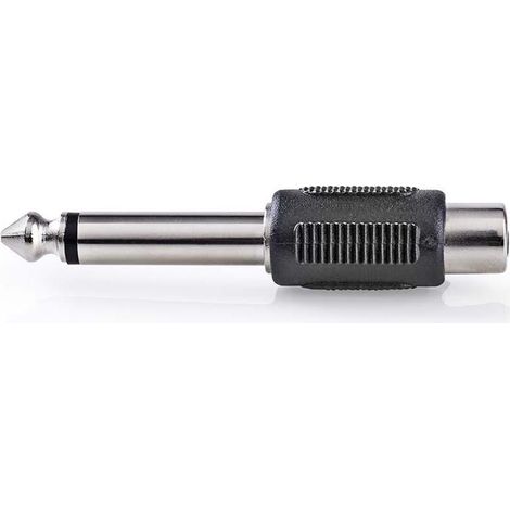 Adaptador de audio mono pasador de 635 mm rca hona platerado de niquel rak abs negro 1 cerrar