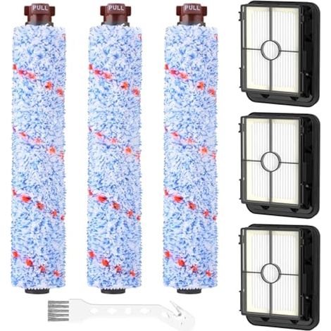 Accessoires pour aspirateur Bissell CrossWave 3 en 1 C3 Pro 3555N, 3 brosses multi-surfaces 1868 + 3 filtres 1866 pour aspirateur Bissell CrossWave 17132 2225N 2582N 25821 2519 (1/5)