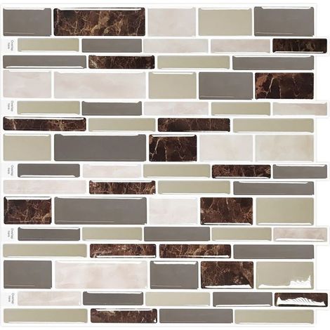 GDHZS-  Lot de 2 carreaux de dosseret pour cuisine, à décoller et à coller, panneau autocollant mural pour comptoir de salle de bain, cheminée (taille : 30,5 x 30,5 cm) (1/4)