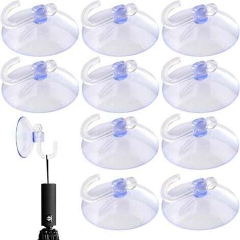 Confezione da 10 robuste ventose - Mini ganci trasparenti a ventosa per cucina e bagno, leggeri e pratici, ideali da appendere a specchi, pareti, bagni e cucine.