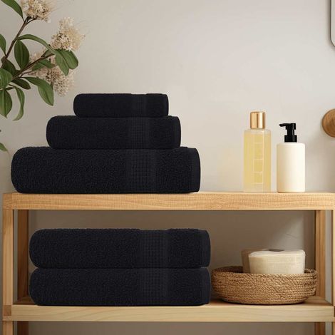 vidaXL Asciugamani per sauna FROGN 10 pezzi Nero 80x200 cm 360