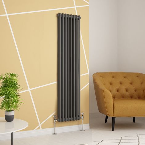 Traditional Anthracite Double Vertical Radiator 1500 x 380mm (1/4)