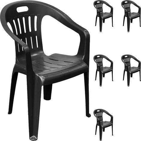 6 Stück Kunststoff Stapelstuhl Mojawo PINONA Anthrazit-MPIO120AN-6 (1/2)