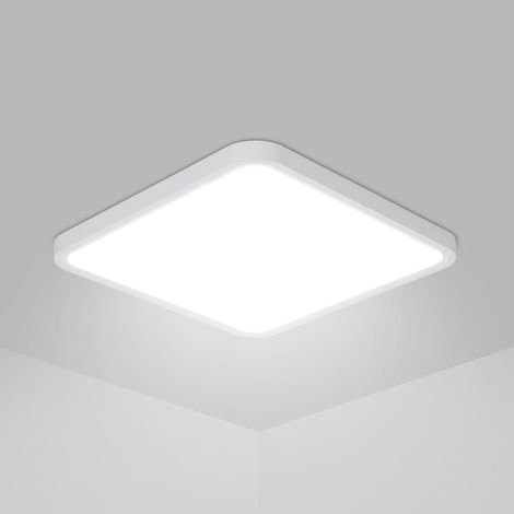 Goeco Plafonnier LED rond blanc de 40 cm, 42 W, 2070 lumens, lumière blanche froide 6500 K, indice de protection IP44, adapté aux salles de bains, chambres, cuisines, couloirs et balcons (1/5)