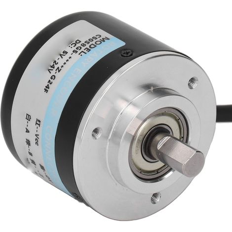 Encodeur rotatif incrémental biphasé, diamètre extérieur 50 mm, IP50, PNP, 5-24 V CC, 500 impulsions/minute.