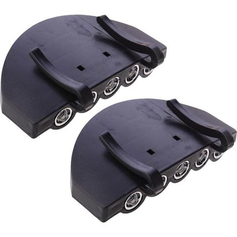 Faro Clip, Cappuccio, 2 Pezzi Nero con Batteria, Faro Ricaricabile a LED 2 Modalità Di illuminazione, Luce Portatile per escursioni in Bicicletta e Attività all'Aperto (1/5)