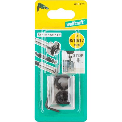 Satz mit 3 Anschlägen für Fräserführungsdurchmesser 8, 10, 12 mm WOLFCRAFT 4681000 WOLFCRAFT