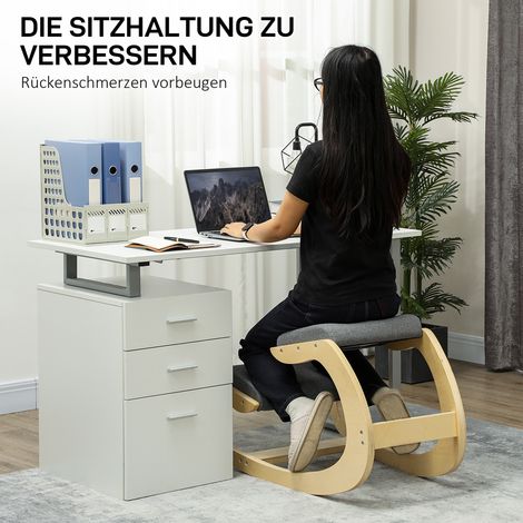 Tabouret de bureau dynamique basculant pour domicile, gris, améliore la posture assise (1/4)