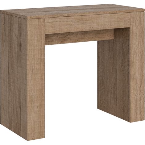 Console extensible bois clair 8 personnes 40 à 198 cm Madone (1/5)