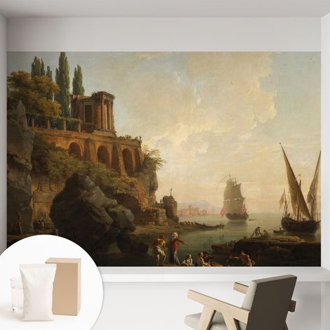 Papier peint avec colle pour décoration moderne de salon chambre à coucher cuisine et bureau Facile Scène marine 152x104 cm (1/5)