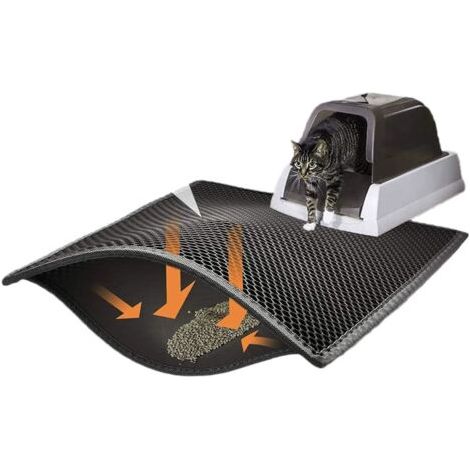 Katzenstreumatte Katzenstreu-Fangmatte, wasserdichtes und ungiftiges EVA, doppellagiges Wabendesign (76x61 cm, schwarz) (1/5)