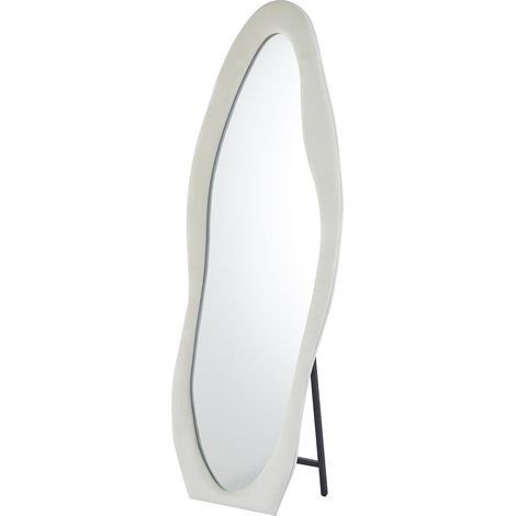 Miroir en pied décoratif design ondulé Pierrot 70x170cm Velours Crème