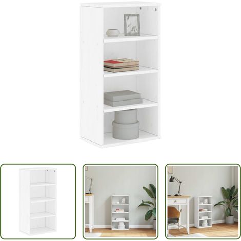 Kiefer Holz - Beistellschrank ODDA Weiß 40x24x79 cm Massivholz Kiefer (1/5)