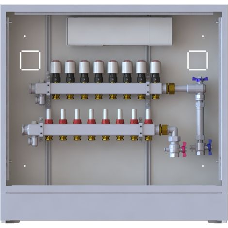 Station UnoFloor Basic 8R 8 HK, rechts mit WMZ-Set, 230V