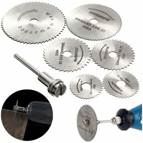 Lot de 6 lames de scie HSS avec tige d'extension de tige 1 pc 1/8\ (1/4)