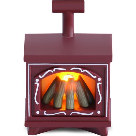 Lumières de cheminée, cheminées miniatures, cheminées LED pour maison de poupée, meubles de maison de poupée, rouge (1/5)