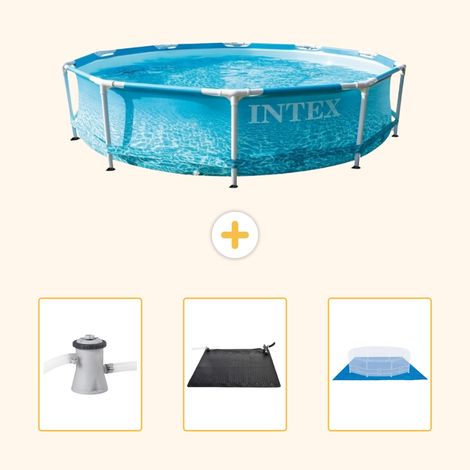 Intex Piscine Tubulaire Ronde - 305x76 cm - 4-pièces  SCB79 (1/5)
