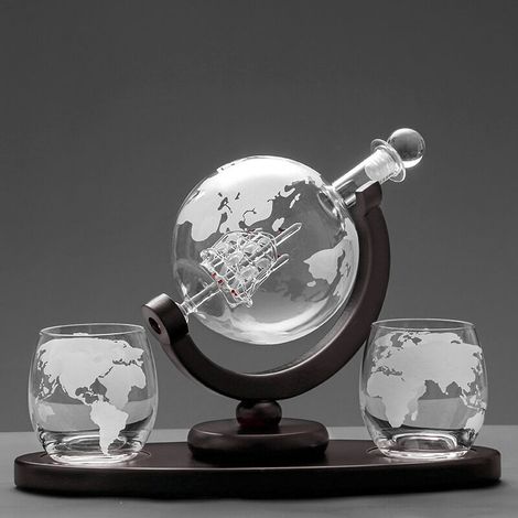 Coffret carafe à whisky avec verres, bouteille de luxe en verre noir (1/5)
