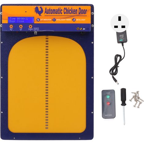 Poulailler Automatique Porte avec Minuterie Capteur Lumière Télécommande pour Canards Oies 100-240V Prise UK (1/5)