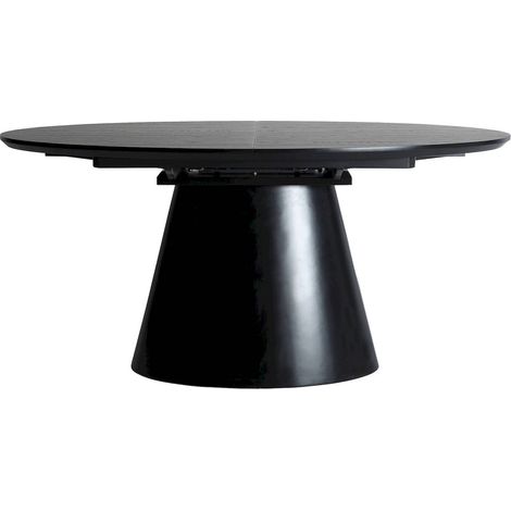 Table extensible contemporaine finition noire élégante - Noir effet bois foncé (1/5)