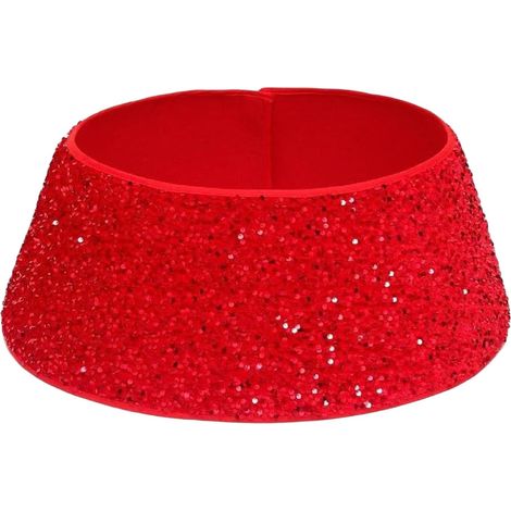 Couvre-Pied Sapin Noël à Paillettes Rouge Décoratif (1/5)