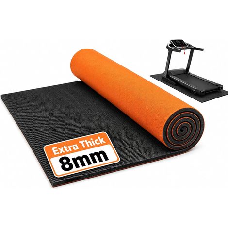 Tapis de course à roulettes de 8 mm d'épaisseur (120 x 60 cm) - Sans odeur - Appareil de fitness - Tapis de protection du sol - Antidérapant et absorbant les chocs - Pour salle de sport à (1/5)