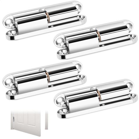 Charniere Porte Lourde Invisible,4 Pièces Charnières de Portes Démontable en Alliage de Zinc,Paumelles de Porte Bois Placards Fenêtres Meubles,Silencieux,Fixation Par Vis,Longueur 8 cm (1/5)
