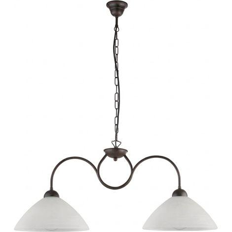 Lampadario Rustico Anemone 2 Luci Nero e Bianco LuceArt Classic (1/5)