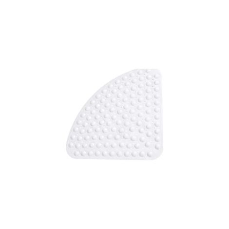 Tapis de douche antidérapant aux propriétés antibactériennes, tapis de bain quart de cercle avec trou de drainage, idéal pour les salles de bains. (1/5)